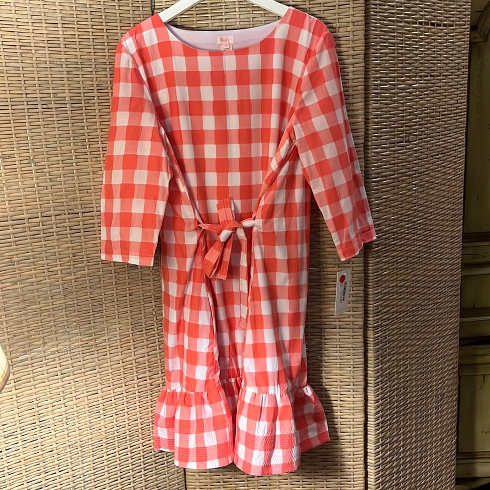 Persifor - Gingham Plaid Red knee length dress Size XL NWT